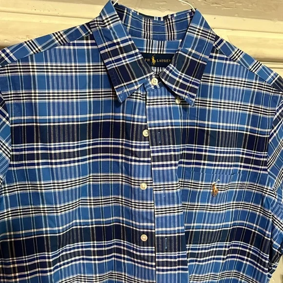 Ralph Lauren short sleeve plaid button down shirt - Picture 2 of 5